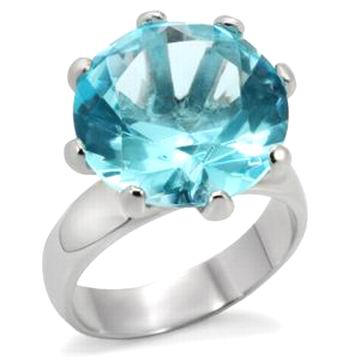 15CT CRT AQUAMARINE SOLITAIRE RING-sz 9/10